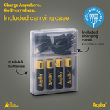 Aqiila Uppladdningsbart USB-C Lithium batteri AAA 1,5V 4-pack