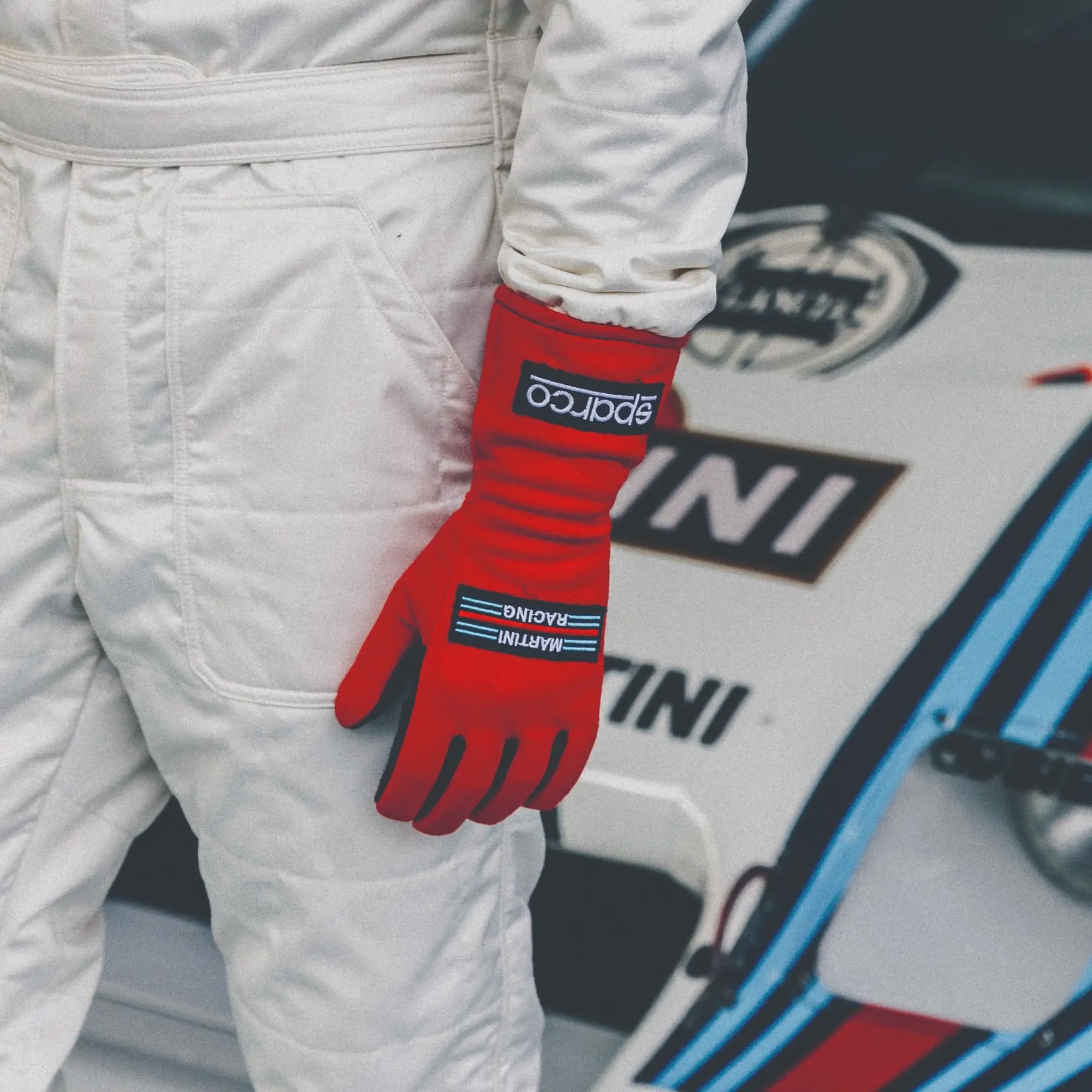 Handskar Sparco Land Classic Martini Racing Röd