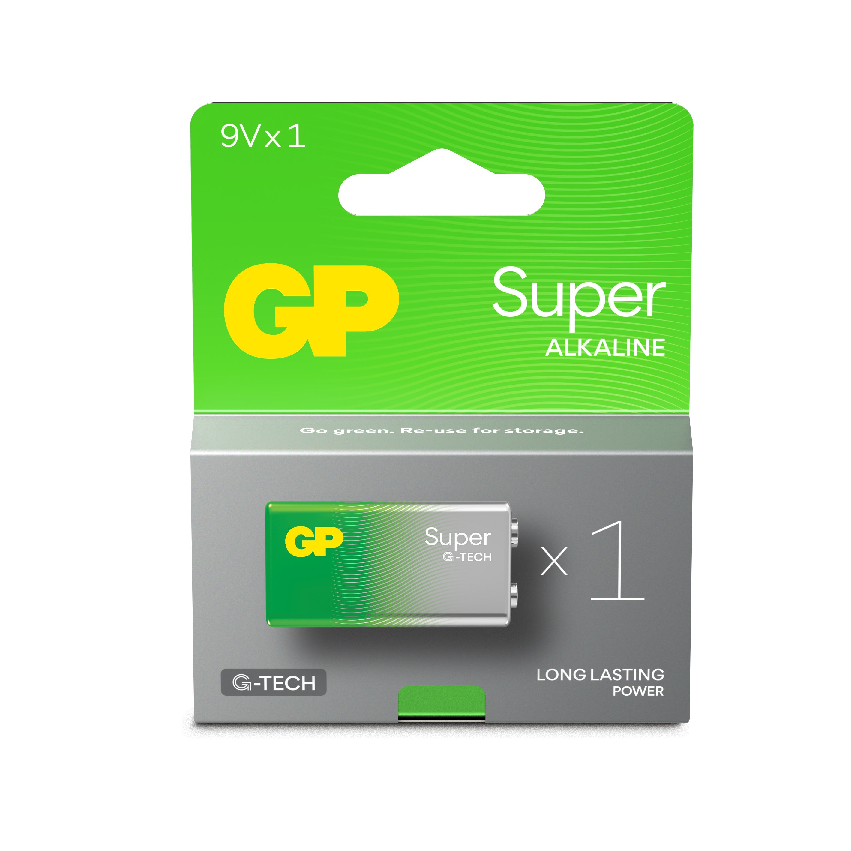 GP Super Alkaline 9V-batteri, 1604A/6LF22, 1-pack