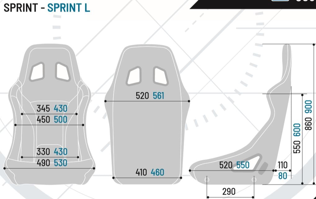 Stol Sparco Sprint L Blå