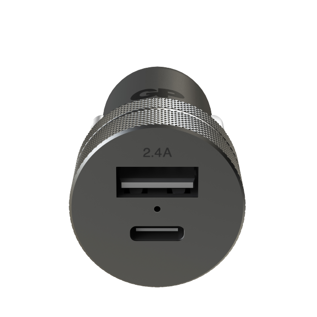 GP Billaddare med 2 USB-portar CC51, USB-A + USB-C