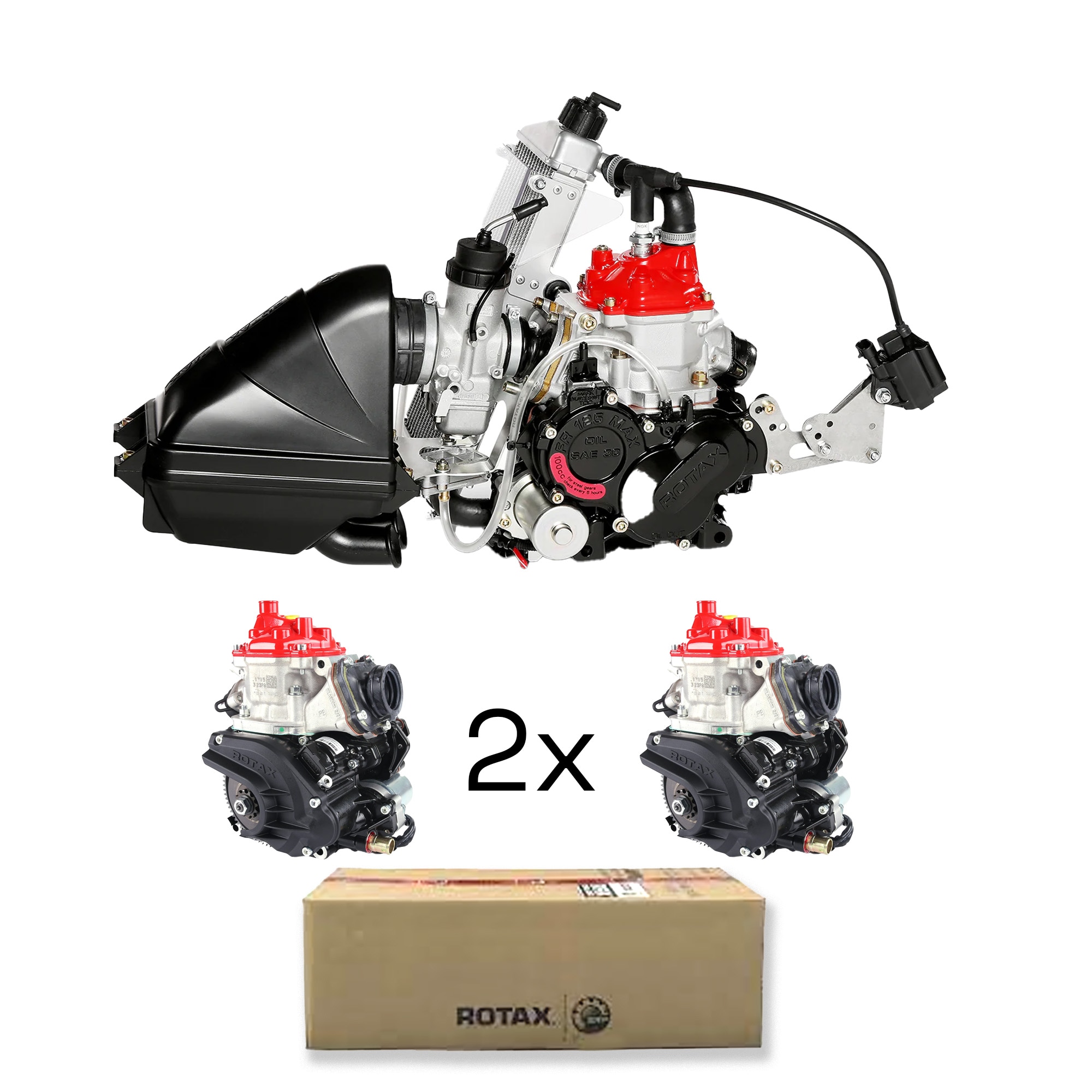 Rotax 125 Max Junior 2024 Race Package 2 x motor + 1 x Tillbehörslåda